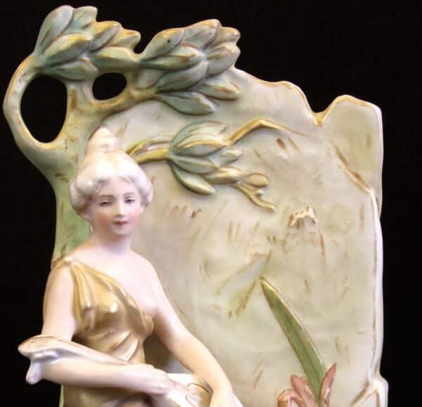 Antique Royal Dux Figural Spill Vase - Image 8