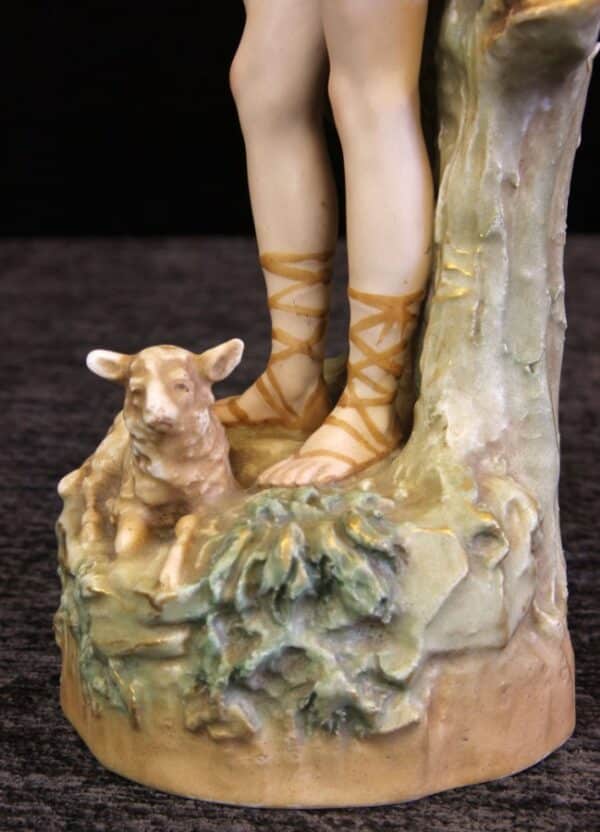 Pair of Royal dux Figures of Goat Herders Antique Antique Ceramics 15