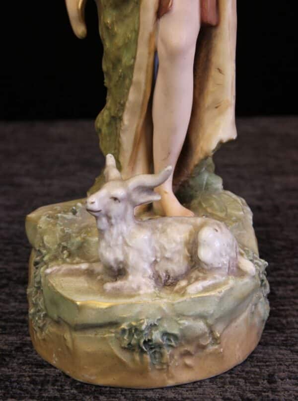 Pair of Royal dux Figures of Goat Herders Antique Antique Ceramics 8