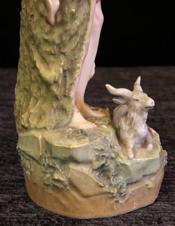 Pair of Royal dux Figures of Goat Herders Antique Antique Ceramics 9