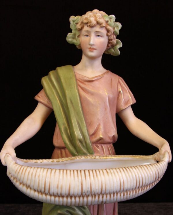 Pair Antique Royal Dux Porcelain Figurines of young man and woman Antique Antique Ceramics 14