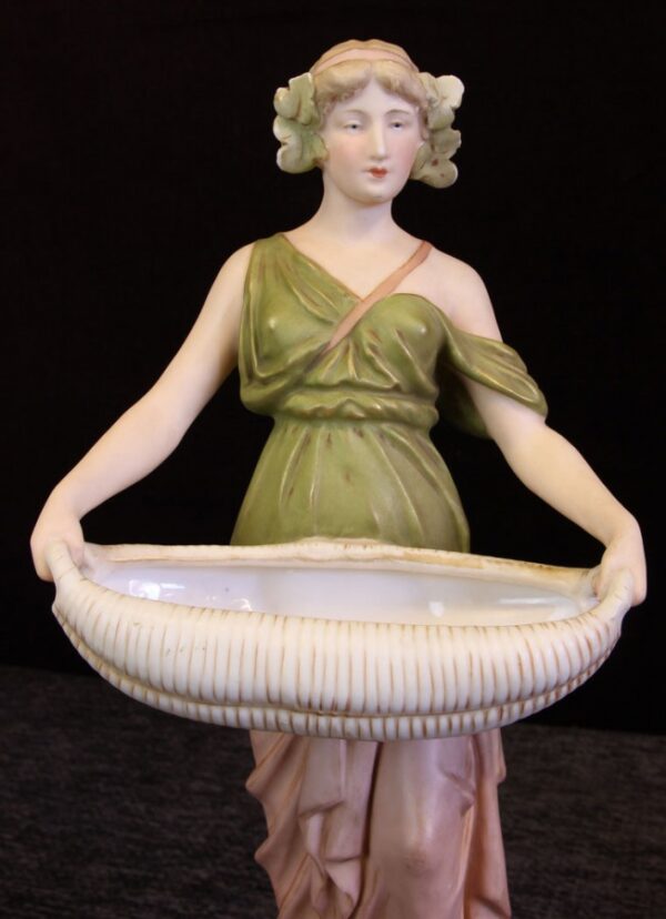 Pair Antique Royal Dux Porcelain Figurines of young man and woman - Image 4