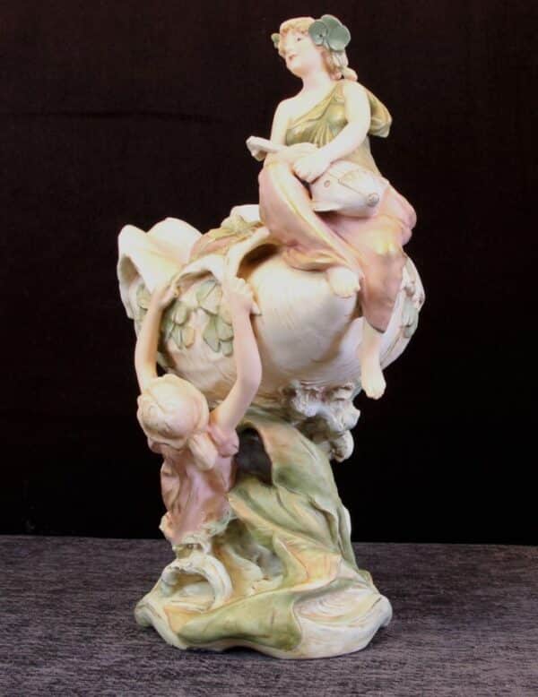 Antique Royal Dux Large Shell Centre Piece centre piece Antique Ceramics 7