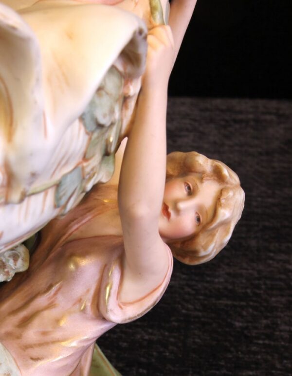 Antique Royal Dux Large Shell Centre Piece - Image 9