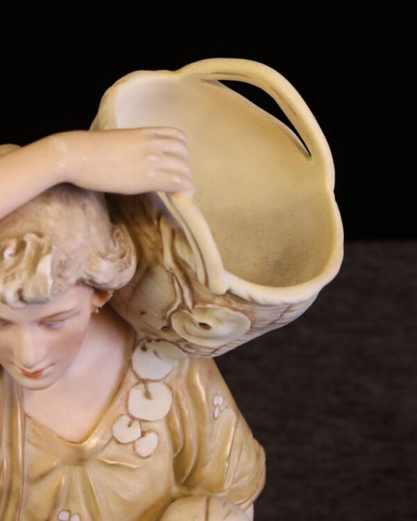 Large Pair Antique Royal Dux Figures ceramic Antique Ceramics 14