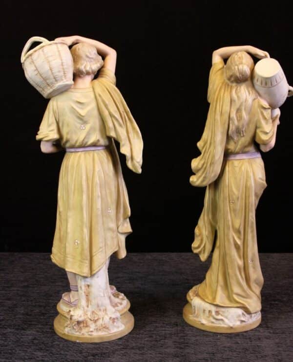 Large Pair Antique Royal Dux Figures ceramic Antique Ceramics 5