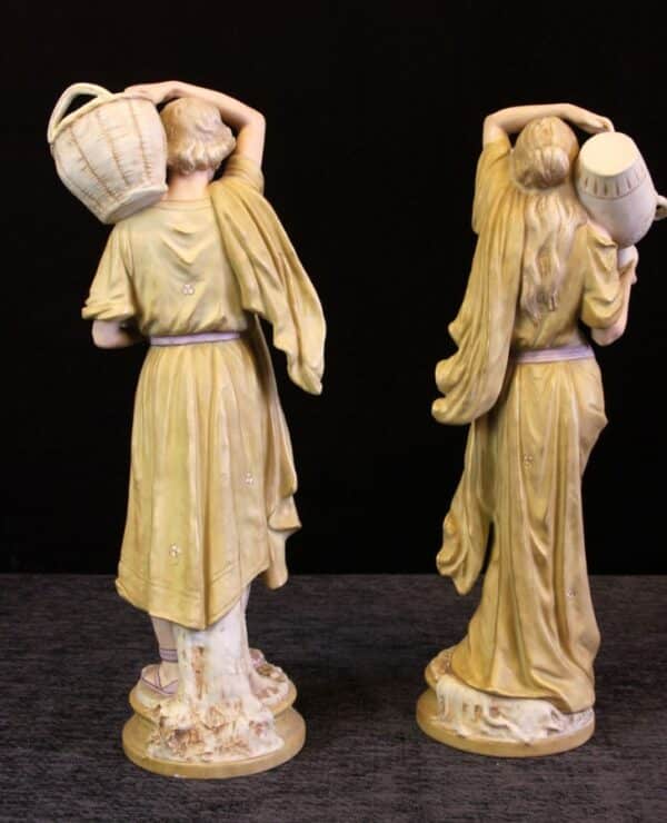 Large Pair Antique Royal Dux Figures - Image 3