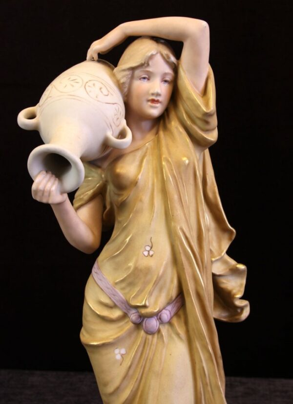 Large Pair Antique Royal Dux Figures ceramic Antique Ceramics 8