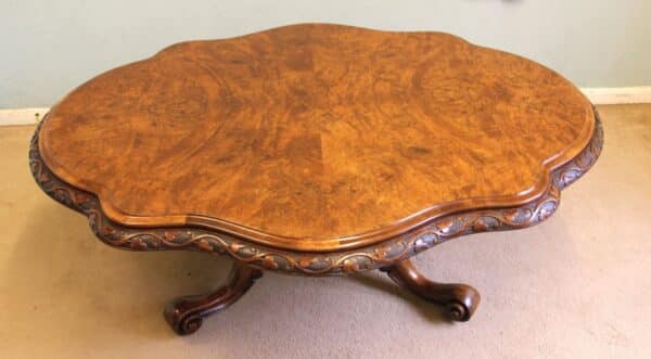 Antique Victorian Burr Walnut Coffee Table Antique Antique Tables 4