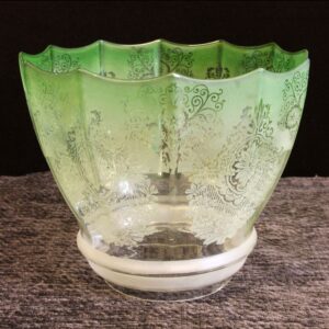 Antique Victorian Pale Green Oil Lamp Shade.