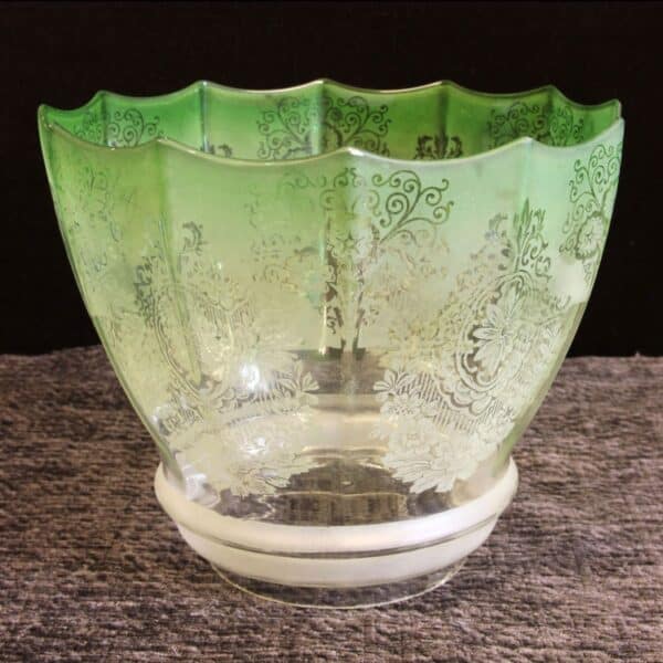 Antique Victorian Pale Green Oil Lamp Shade.