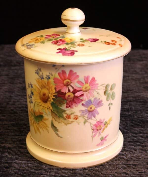 Antique Royal Worcester Blush Ivory Lidded Jar Antique Antique Ceramics 4