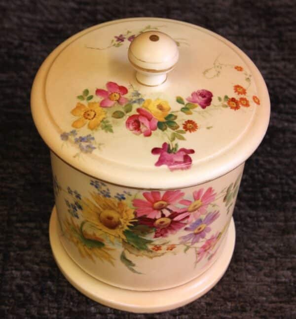 Antique Royal Worcester Blush Ivory Lidded Jar - Image 4