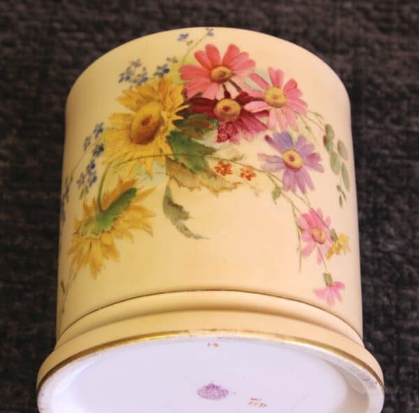 Antique Royal Worcester Blush Ivory Lidded Jar Antique Antique Ceramics 8