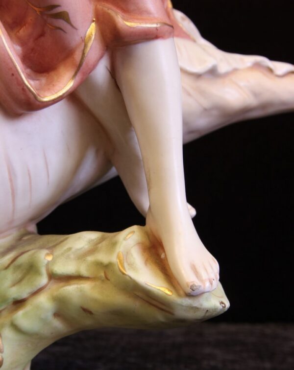 Antique Art Nouveau Centre Piece of Maiden on Shell. - Image 7