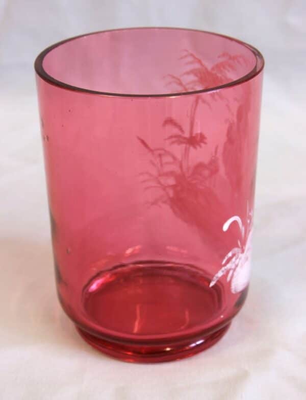 Antique Mary Gregory Cranberry Glass Tumbler - Image 4