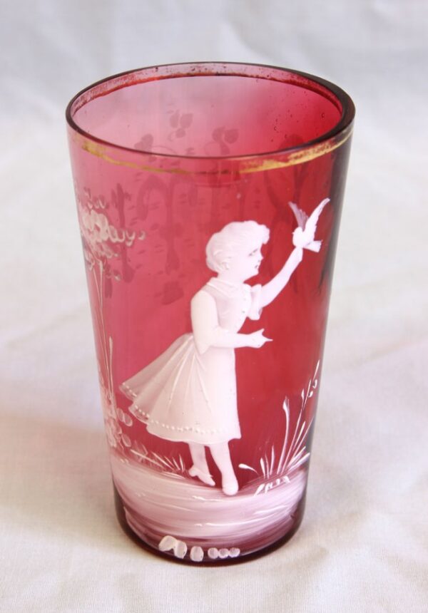 Antique Mary Gregory Cranberry Glass Tot - Image 2