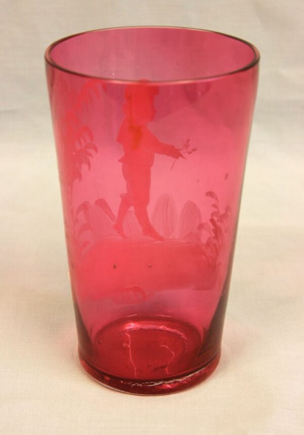 Antique Mary Gregory Cranberry Glass Beaker Antique Antique Glassware 7