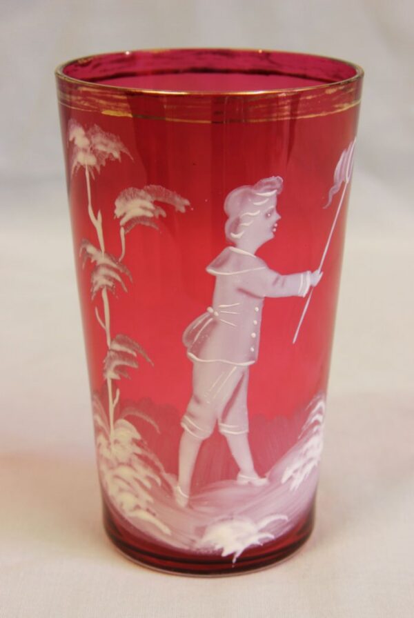 Antique Mary Gregory Cranberry Glass Tot - Image 3