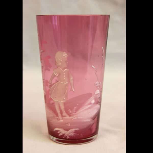 Antique Mary Gregory Cranberry Glass Tot