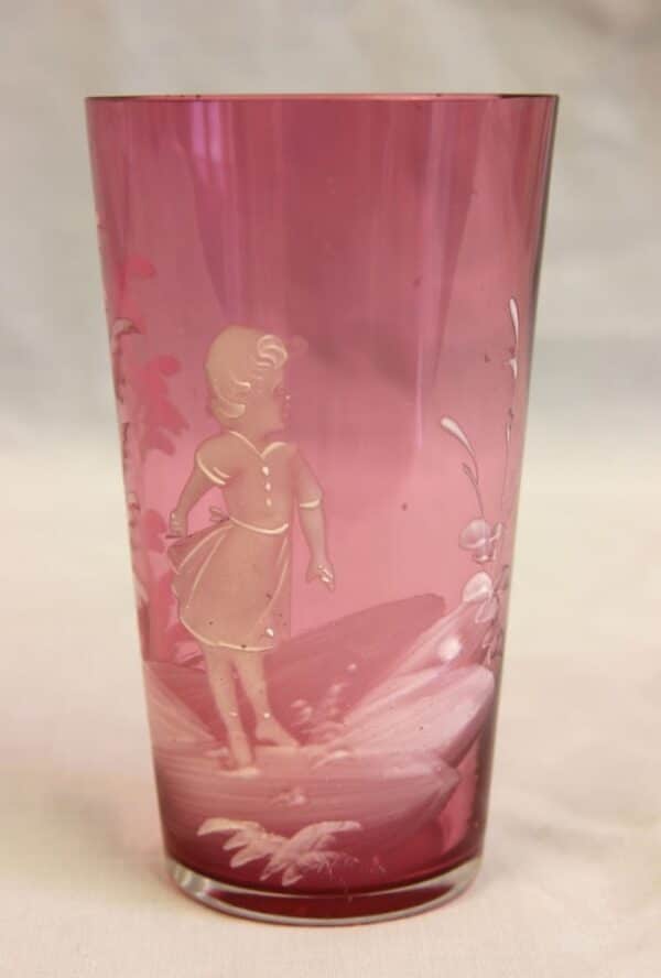 Antique Mary Gregory Cranberry Glass Tot - Image 2