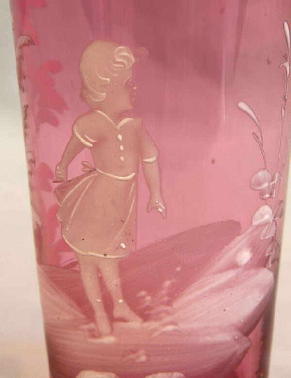 Antique Mary Gregory Cranberry Glass Tot - Image 3