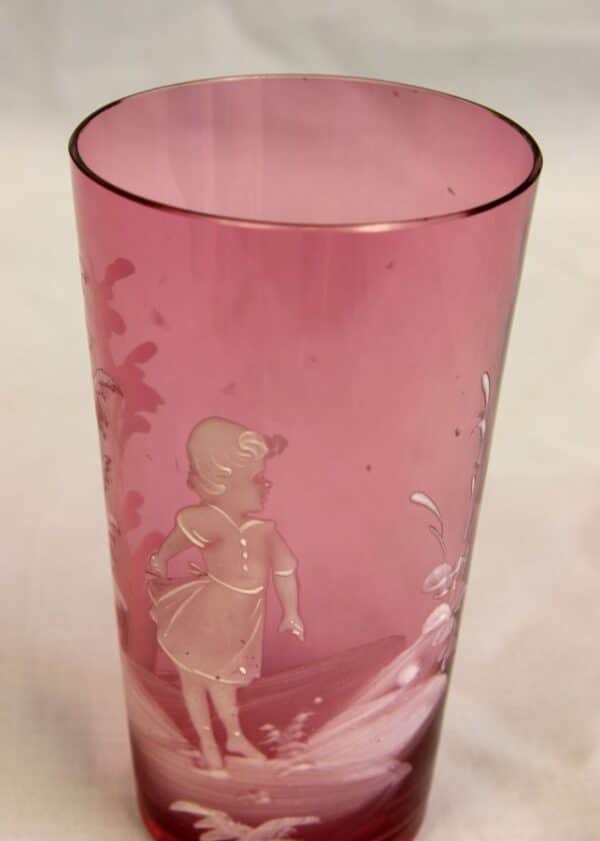 Antique Mary Gregory Cranberry Glass Tot - Image 5