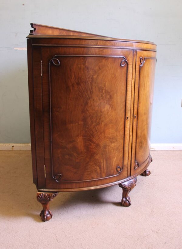 Figured Walnut Demi Lune Sideboard Side Cabinet Antique Antique Cabinets 9