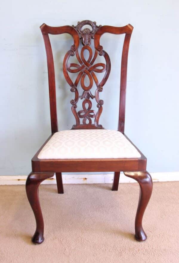 Antique Set Six Antique Mahogany Chippendale Style Dining Chairs Antique Antique Chairs 5
