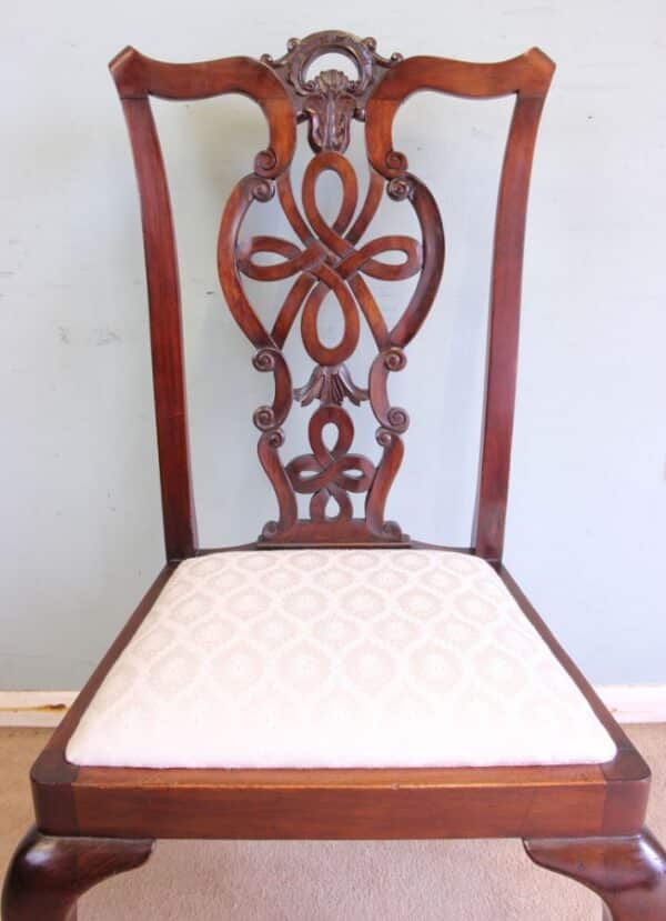 Antique Set Six Antique Mahogany Chippendale Style Dining Chairs Antique Antique Chairs 9