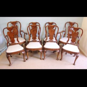 A Superb Set of Eight Burr Walnut Dining Chairs
