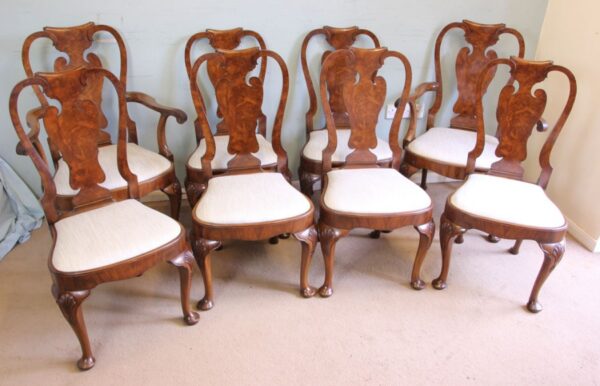 A Superb Set of Eight Burr Walnut Dining Chairs burr Antique Chairs 21