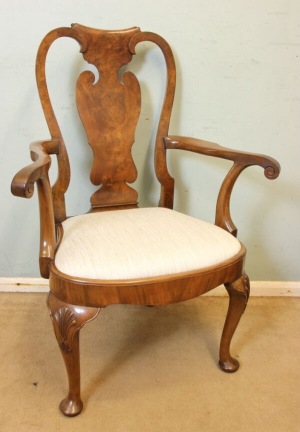 A Superb Set of Eight Burr Walnut Dining Chairs - Image 8