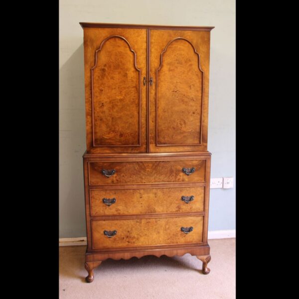 Burr Walnut Tallboy Chest Drawers