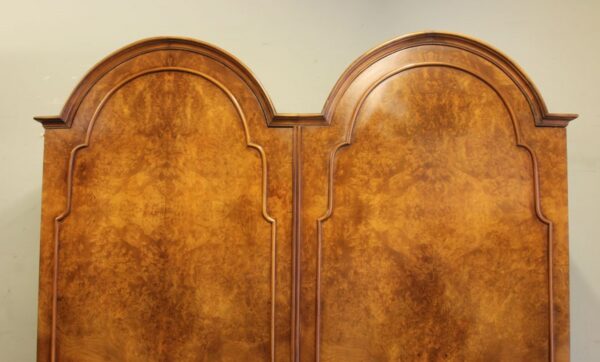 Burr Walnut Dome Top Double Hanging Wardrobe - Image 5