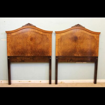 Antique Pair of Figured Walnut Single Headboards