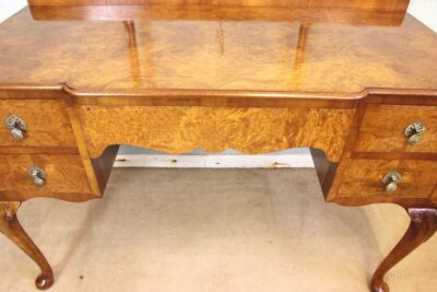 Antique Burr Walnut Shaped Dressing Table - Image 10