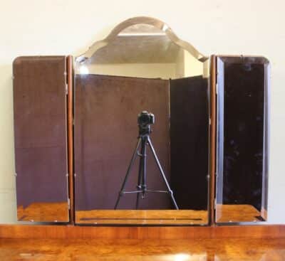 Antique Burr Walnut Shaped Dressing Table - Image 13