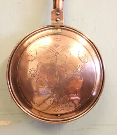 Antique Victorian Copper Bed Warming Pan - Image 3