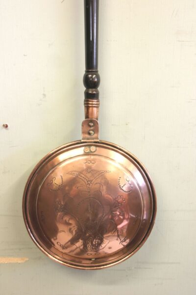 Antique Victorian Copper Bed Warming Pan - Image 5