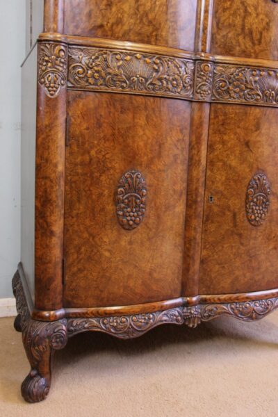 Antique Impressive Burr Oak Cocktail Drinks Cabinet - Image 13