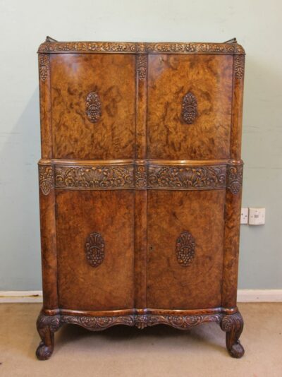 Antique Impressive Burr Oak Cocktail Drinks Cabinet - Image 17