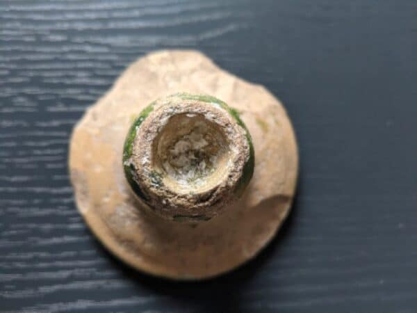 Medieval Green Glaze Candle Stick - Image 2