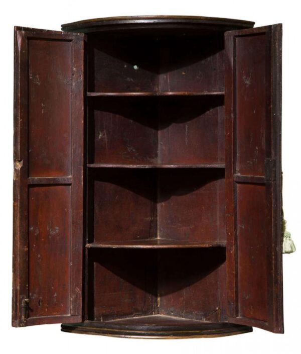18thc bowfronted lacquered corner cupboard Antique Cupboards 8