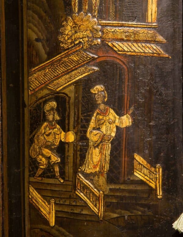 18thc bowfronted lacquered corner cupboard - Image 3