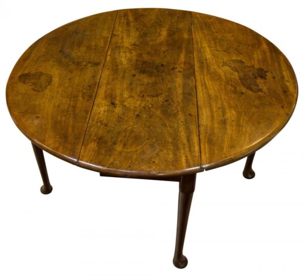 18thc mahogany pad foot drop-leaf table - Image 3