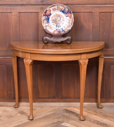 Edwardian Demi-lune Mahogany Fold Over Tea Table SAI1939