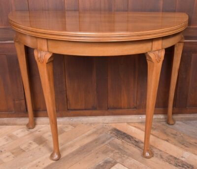 Edwardian Demi-lune Mahogany Fold Over Tea Table SAI1939 - Image 3
