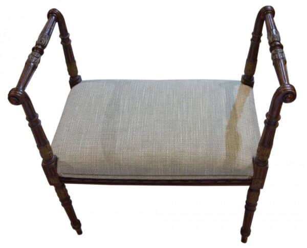19thc carved mahogany window seat circa 1880 - Image 5