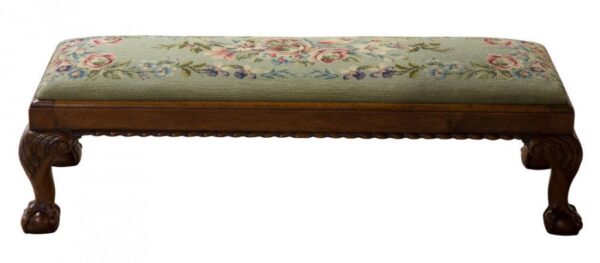 19thc carved walnut fender stool circa 1880 - Image 2